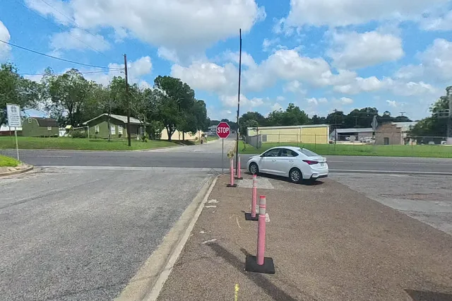 Dewarped 360 audit frame from parking boundary at 3:25 during the May 25, 2026 Sunken Gardens property walk.