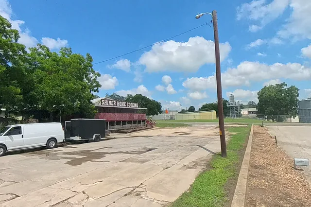 Dewarped 360 audit frame from parking boundary at 5:49 during the May 25, 2026 Sunken Gardens property walk.