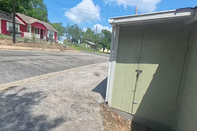 Dewarped 360 audit frame from back garden at 13:51 during the May 25, 2026 Sunken Gardens property walk.